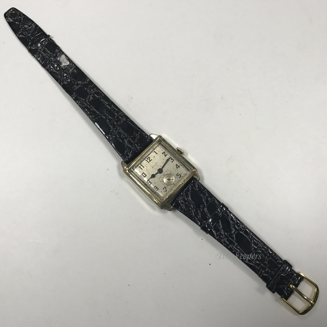 d349 Vintage Authentic Elgin Gold Tone Mechanical Men's Wrist Watch