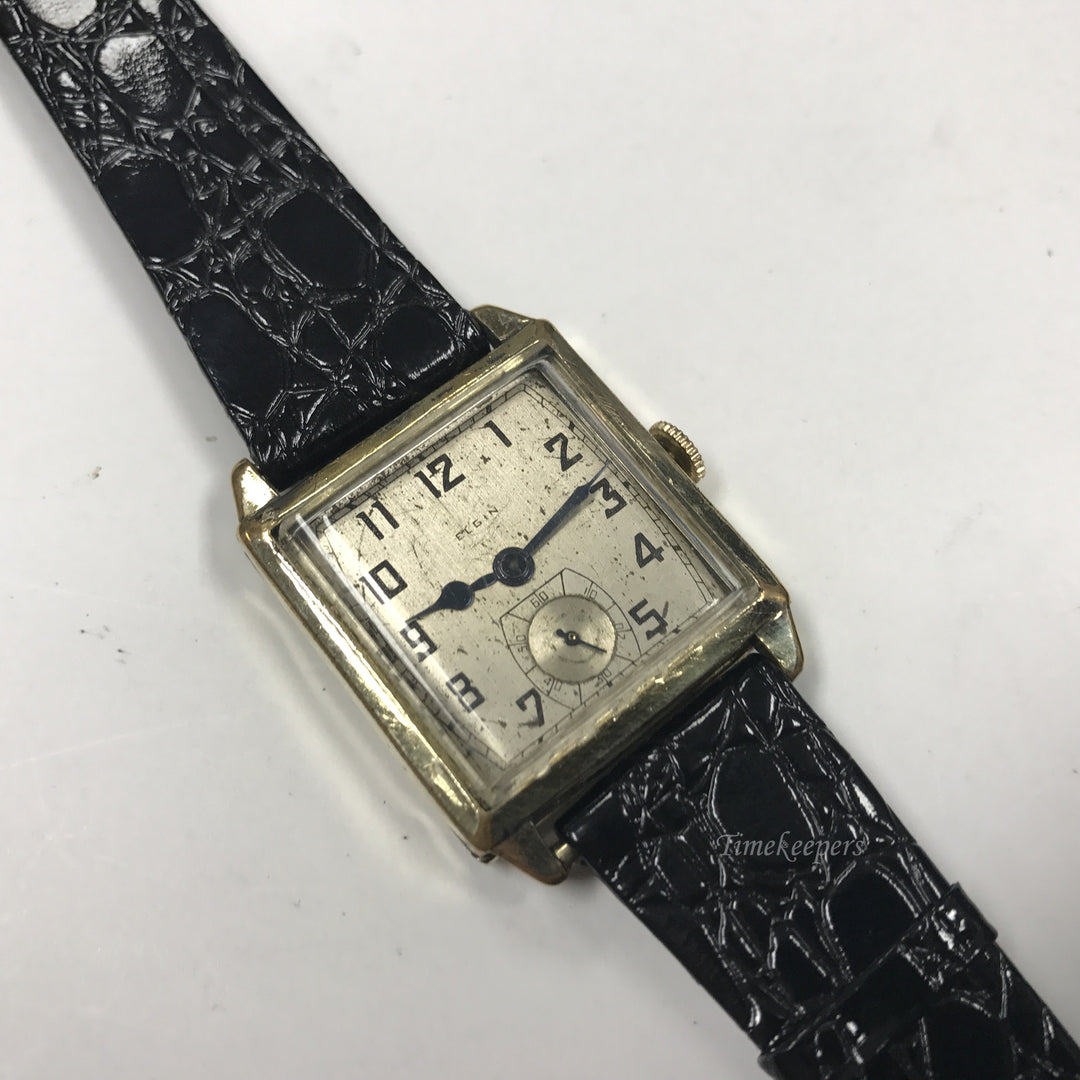 d349 Vintage Authentic Elgin Gold Tone Mechanical Men's Wrist Watch