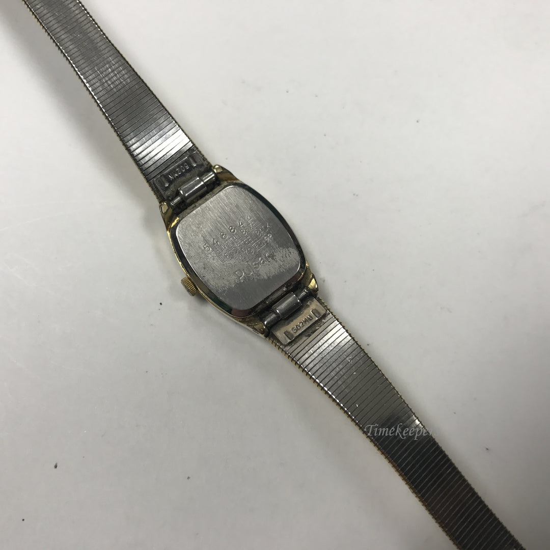 d354 Vintage Pulsar Quartz Golden Tone Case Stainless Steel Wrist Watch