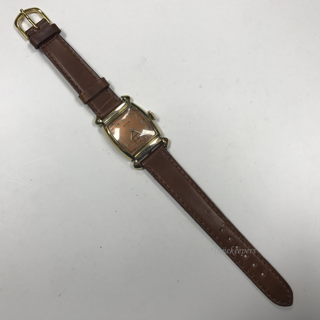 d355 Vintage Authentic Empire Swiss Gold Tone 7J Mechanical Men's Wrist Watch