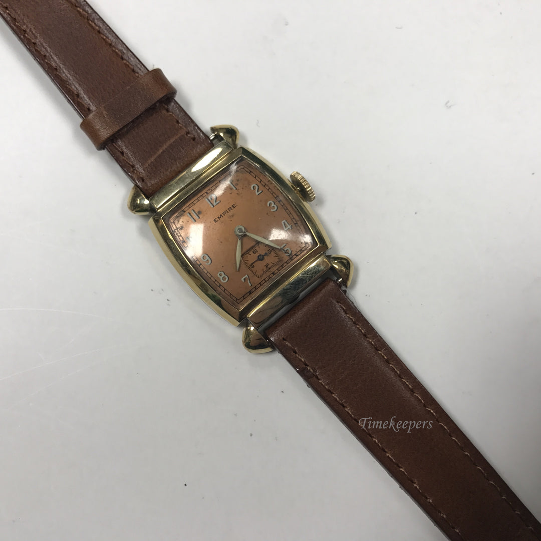 d355 Vintage Authentic Empire Swiss Gold Tone 7J Mechanical Men's Wrist Watch