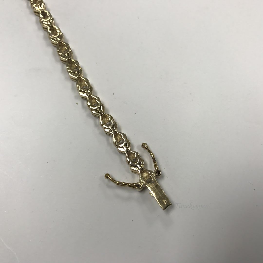 d379 Vintage Original Sterling Silver Gold Wash White Stones Women's Bracelet
