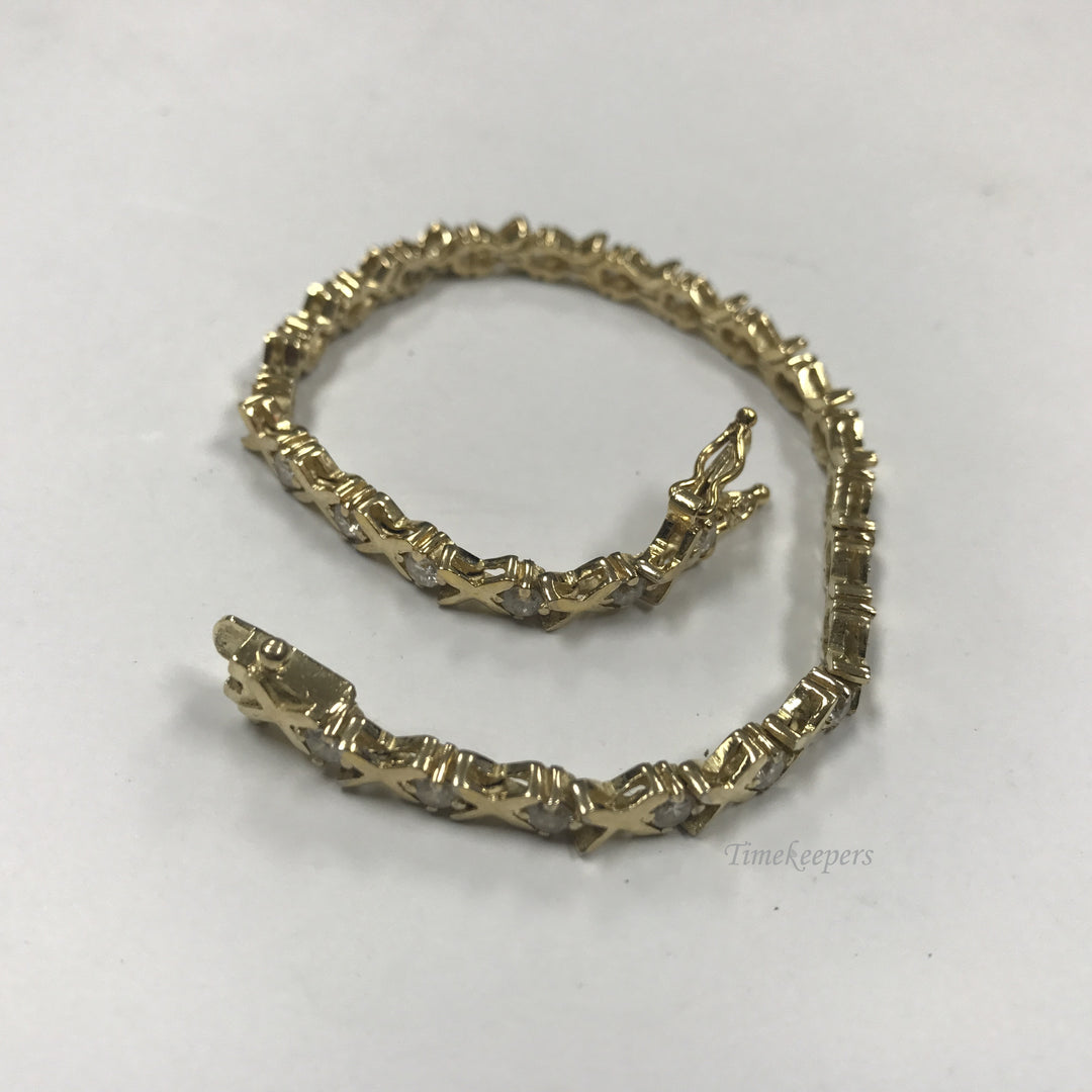d379 Vintage Original Sterling Silver Gold Wash White Stones Women's Bracelet