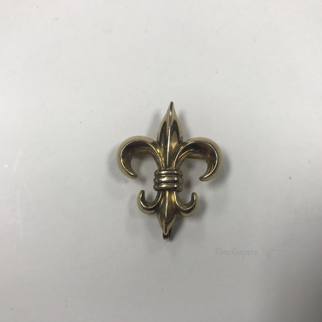 d470 Vintage Fleur de Lis Gold Filled Brooch Lapel Watch Pin