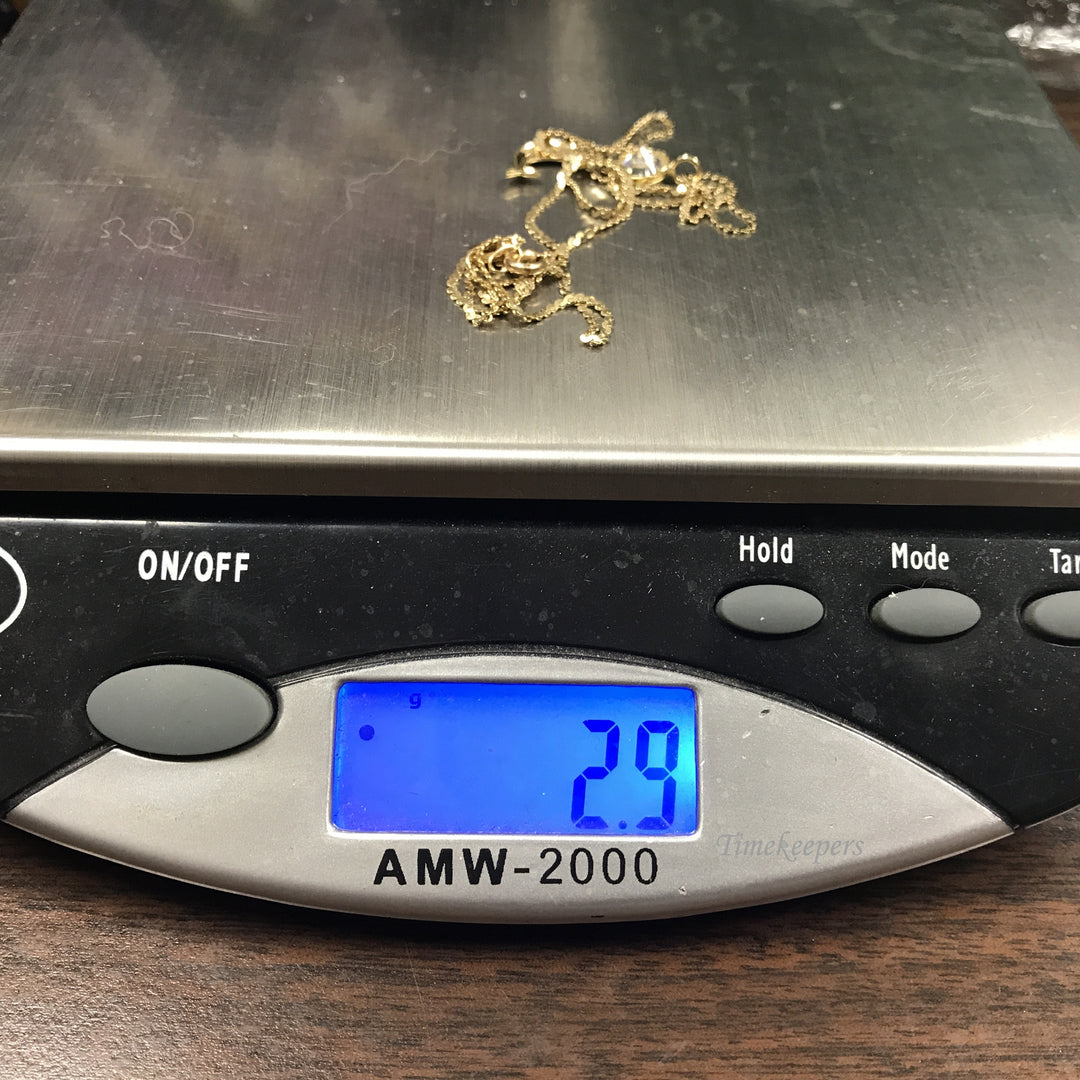 d480 Vintage 14K Yellow Gold CZ Sea Lion Pendant Chain Necklace 16" long