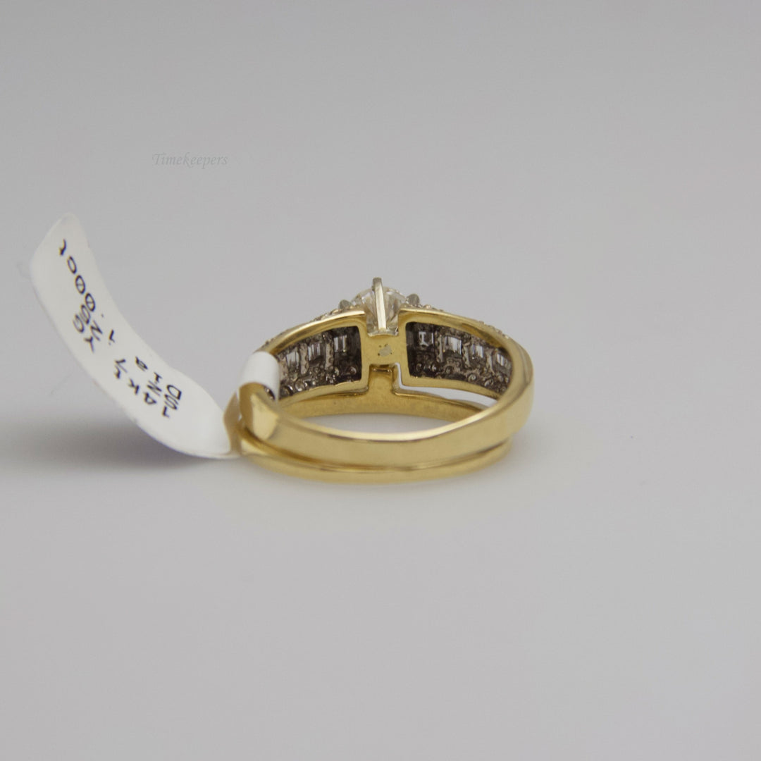 d491 Gorgeous 14kt Yellow Gold Wedding Set