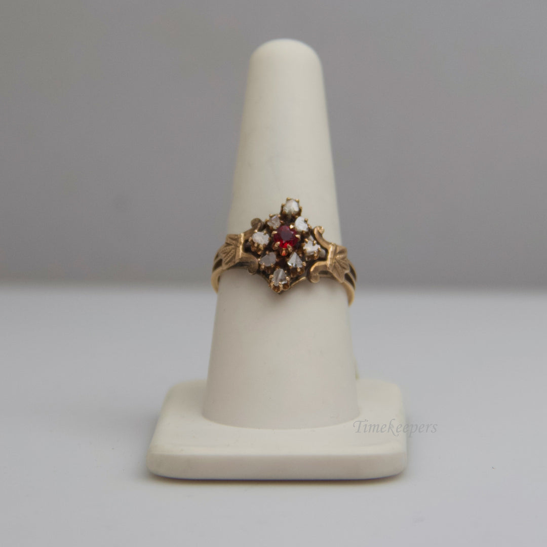 d513 14kt Yellow Gold Diamond &amp; Ruby Ring