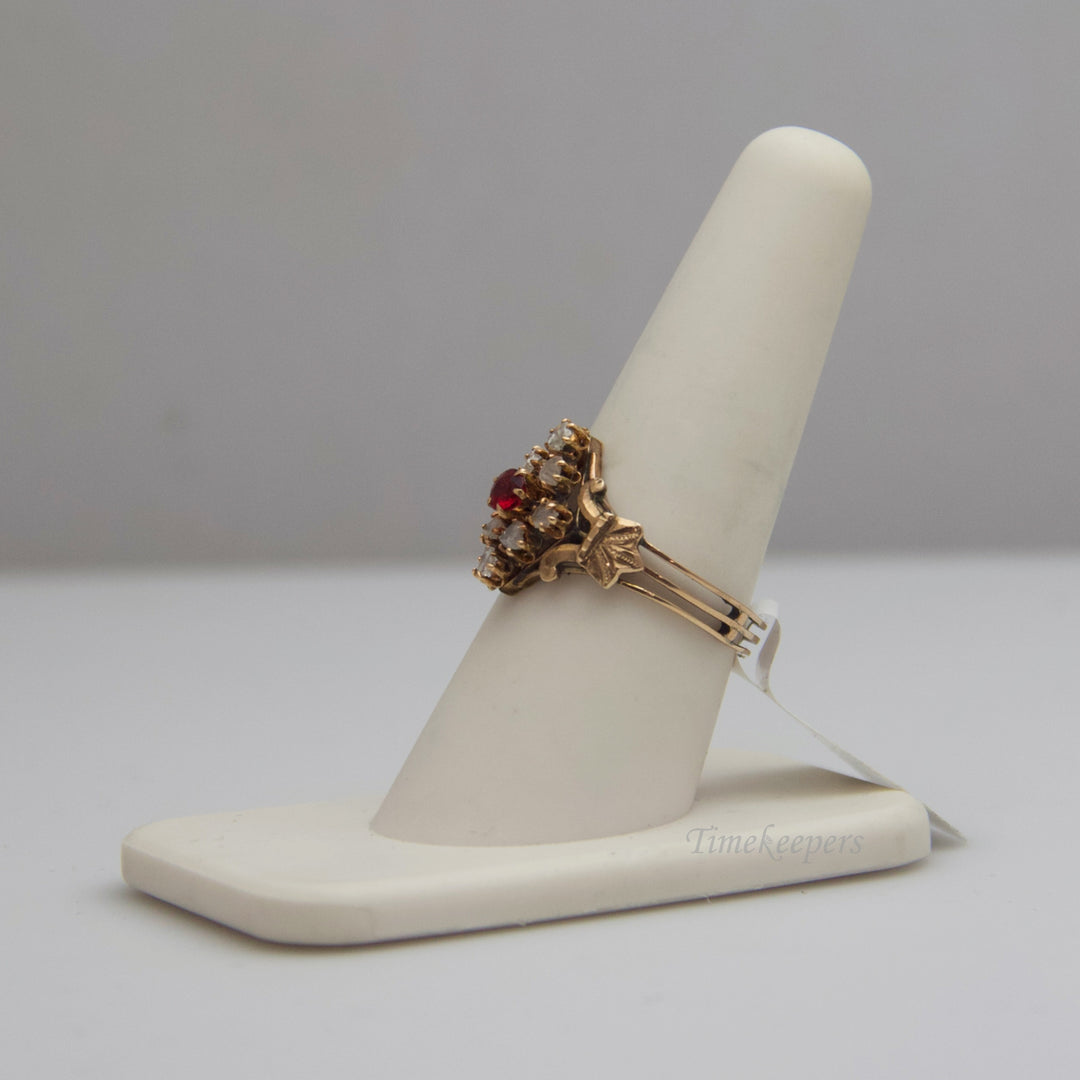 d513 14kt Yellow Gold Diamond &amp; Ruby Ring