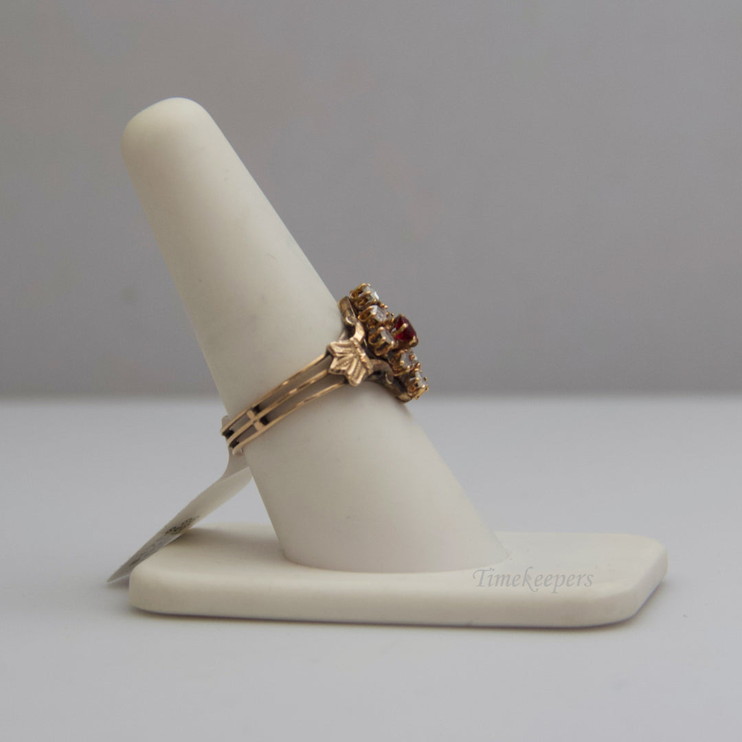 d513 14kt Yellow Gold Diamond &amp; Ruby Ring