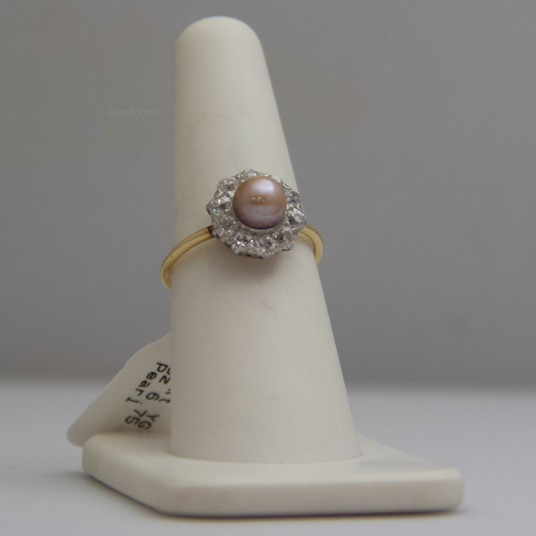 d539 Unique 14k Yellow Gold Pearl Ring
