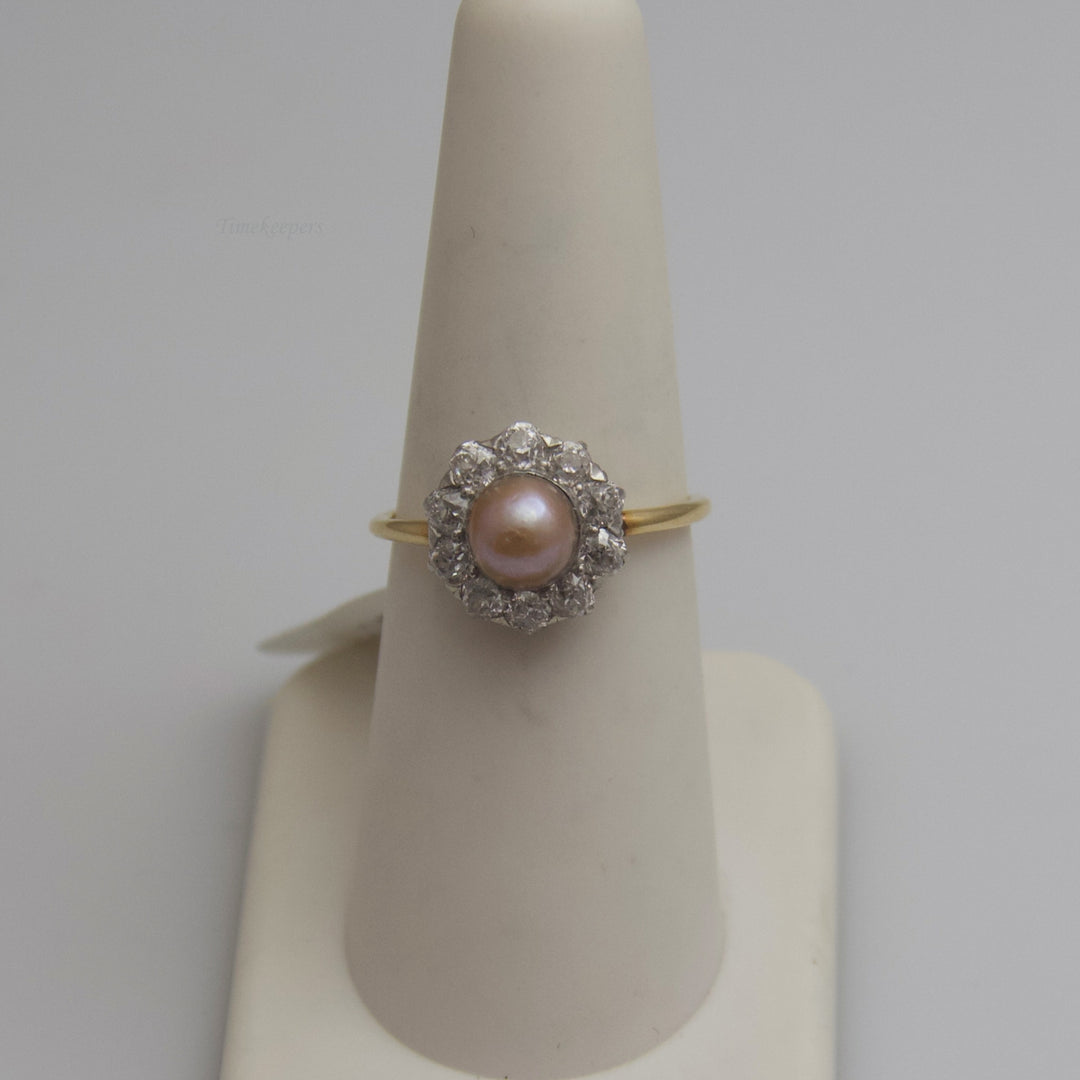d539 Unique 14k Yellow Gold Pearl Ring