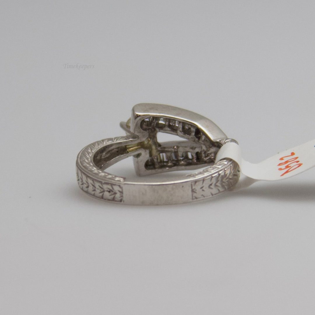 d582 Uniquely Shaped 14kt White Gold Diamond Engagement Ring