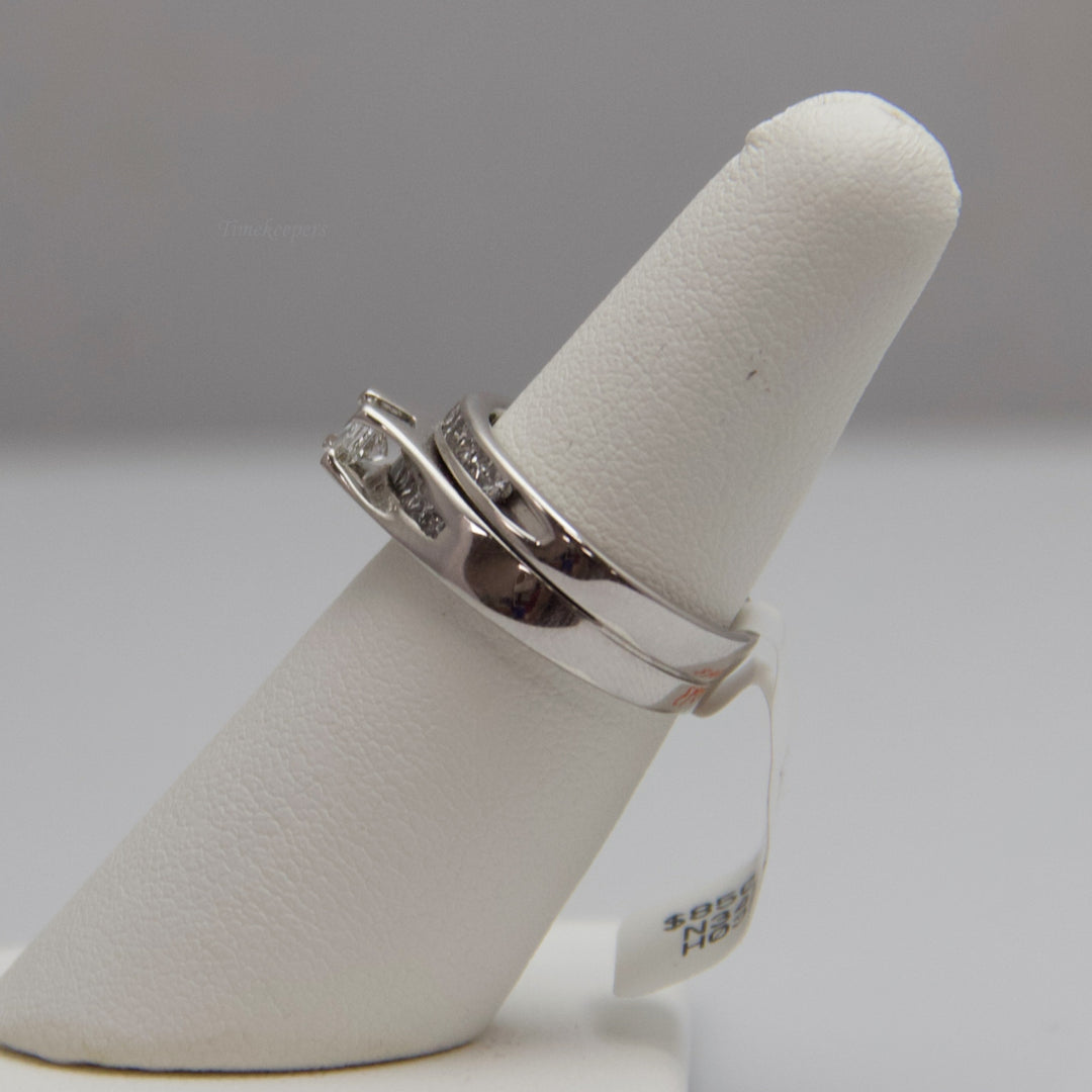 d593 14k White Gold Diamond Wedding Set