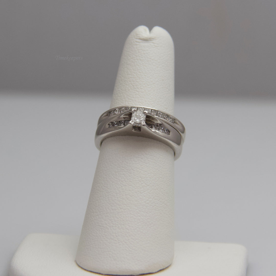 d593 14k White Gold Diamond Wedding Set