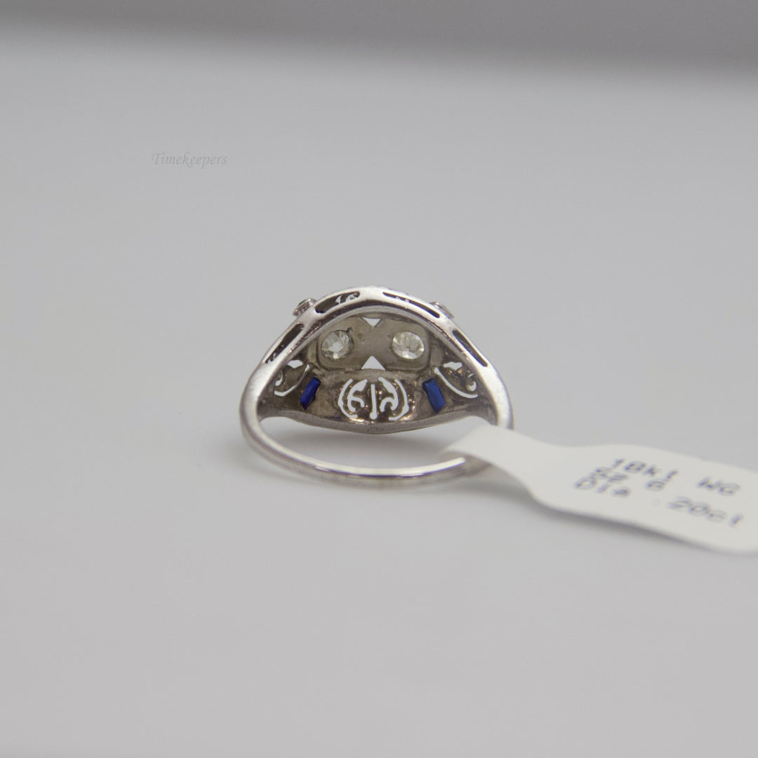 d641 Gorgeous 18k White Gold Diamond &amp; Sapphire Ring
