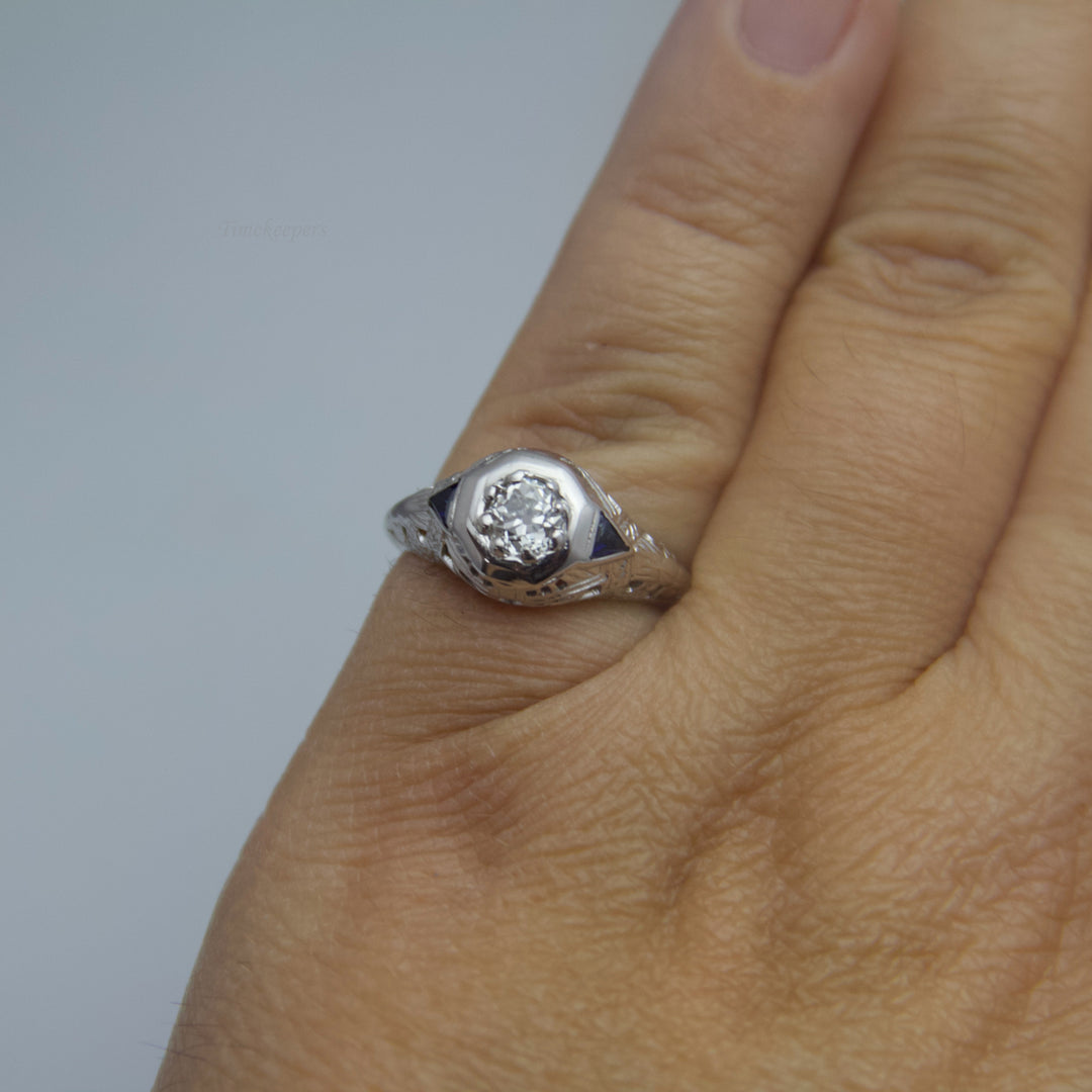 d643 Beautiful 14k White Gold Diamond Engagement Ring