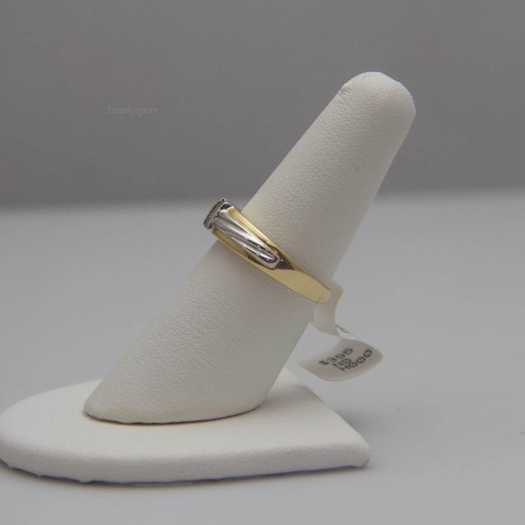 d659 Stately 14k White Gold/Yellow Gold Diamond Wedding Band