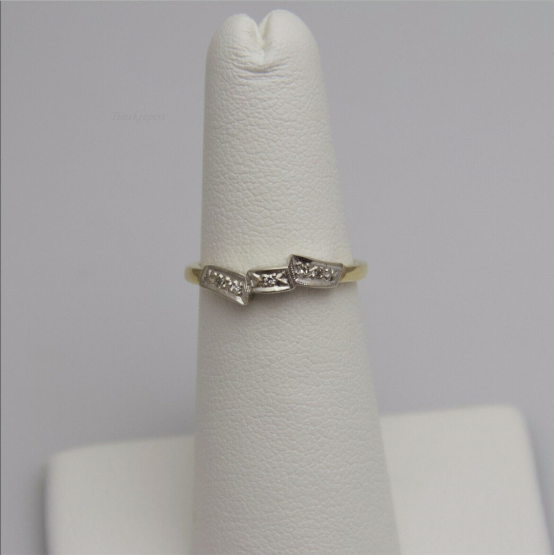 d663 Dainty 14k Yellow Gold Diamond Wedding Ring