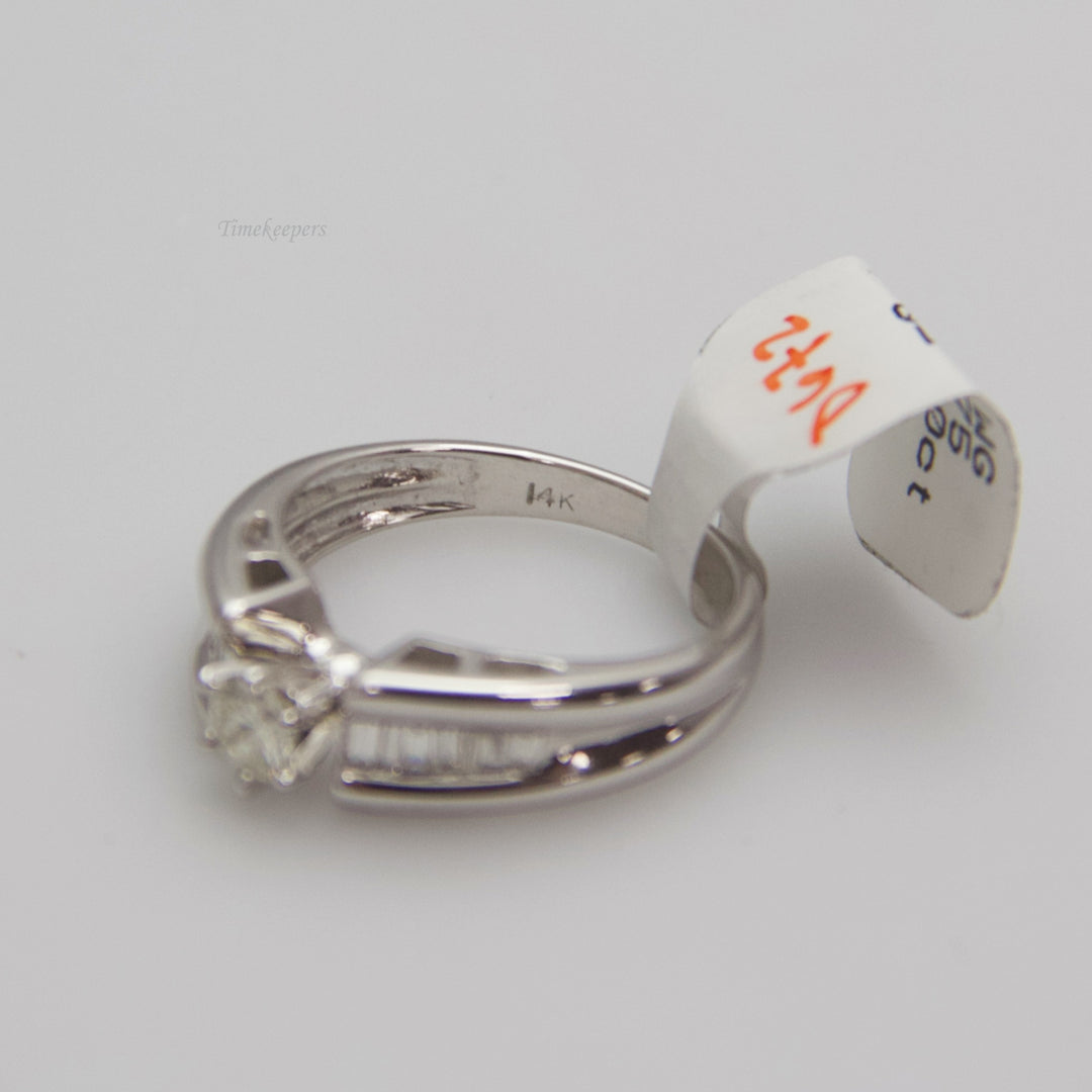 d672 Dainty 14k White Gold Diamond Engagement Ring