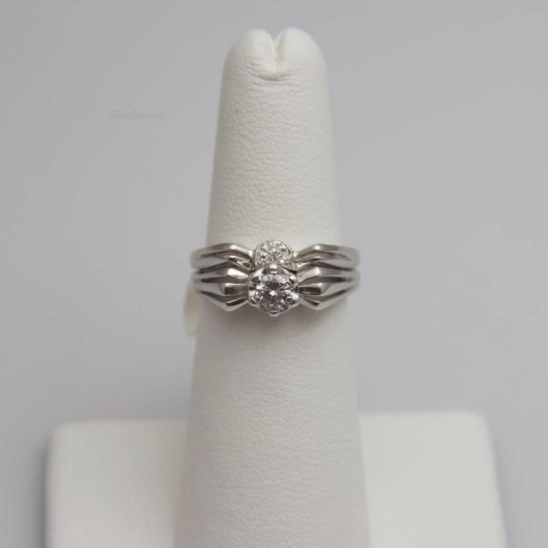 d673 Gorgeous 14k White Gold Diamond Wedding Set