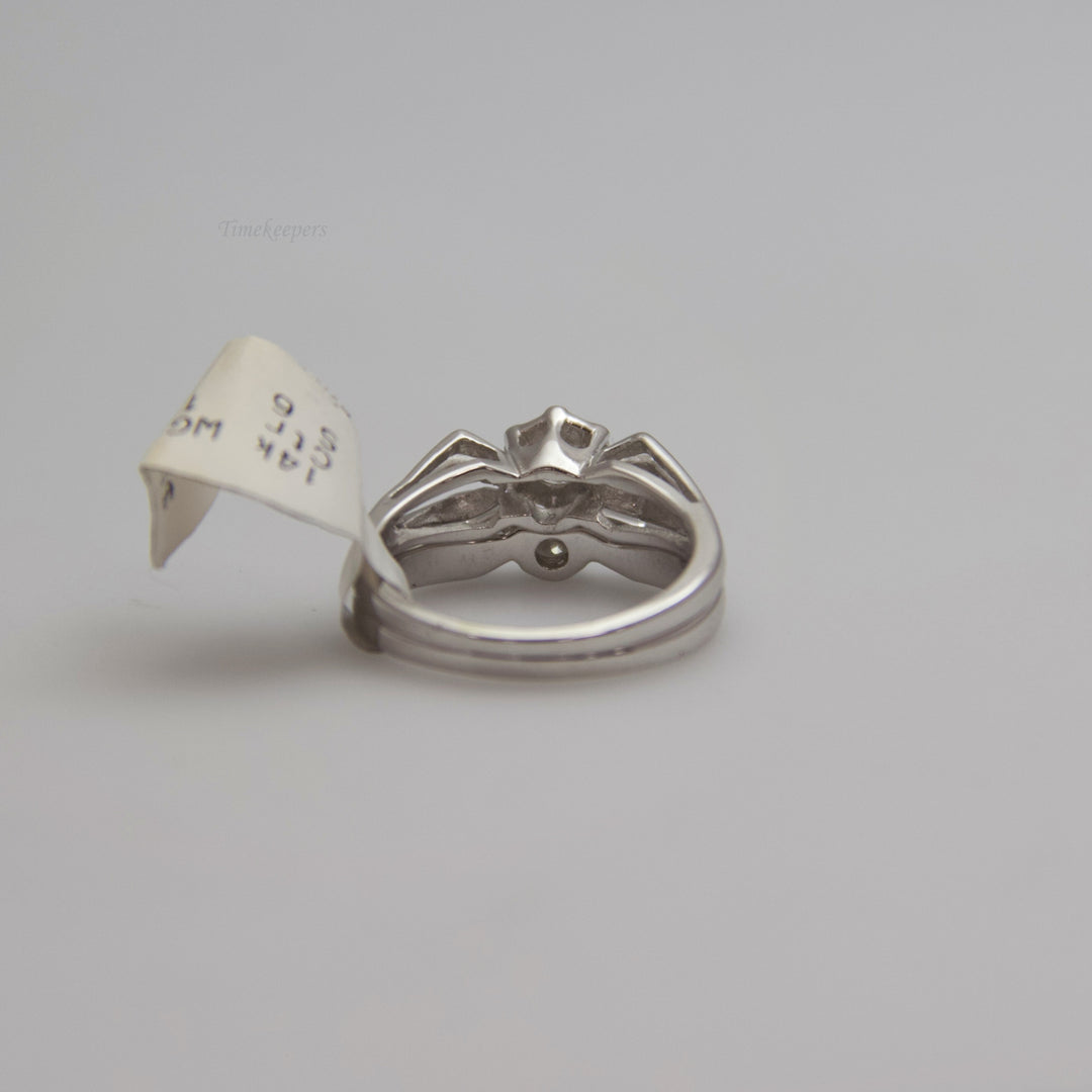 d673 Gorgeous 14k White Gold Diamond Wedding Set