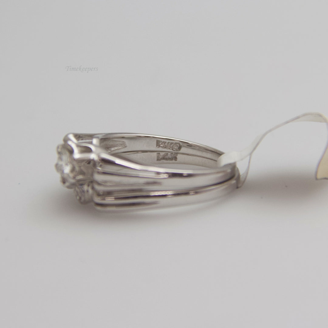 d673 Gorgeous 14k White Gold Diamond Wedding Set