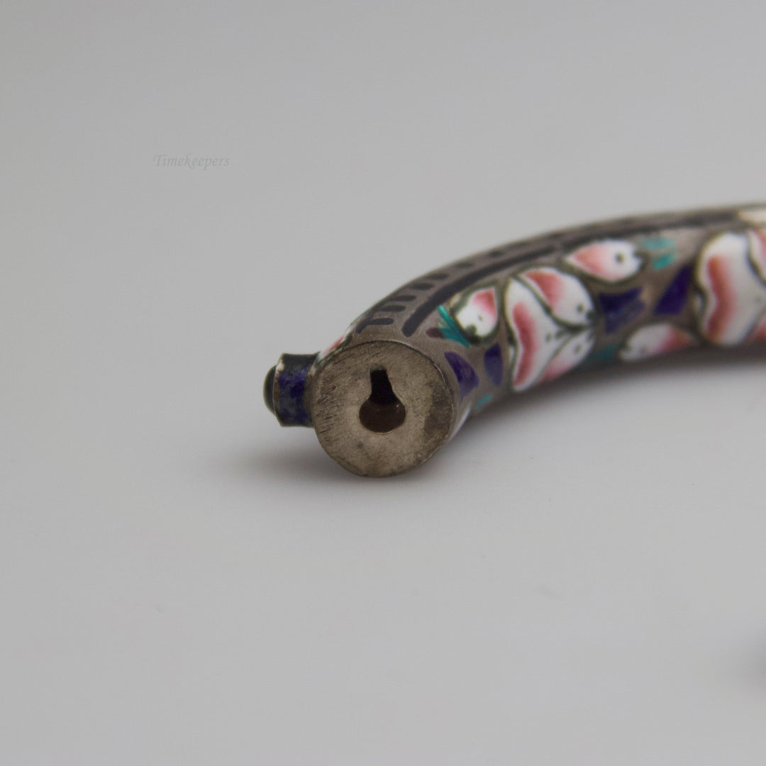 d676 Beautiful Sterling Silver Enamel Bangle Bracelet