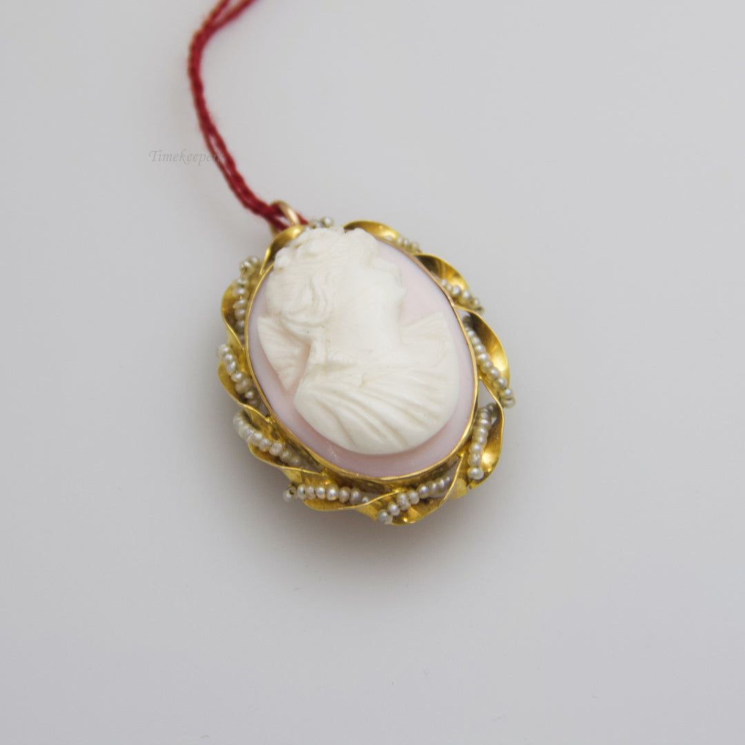 d697 Marvelous 10k Yellow Gold Cameo Brooch / Pin