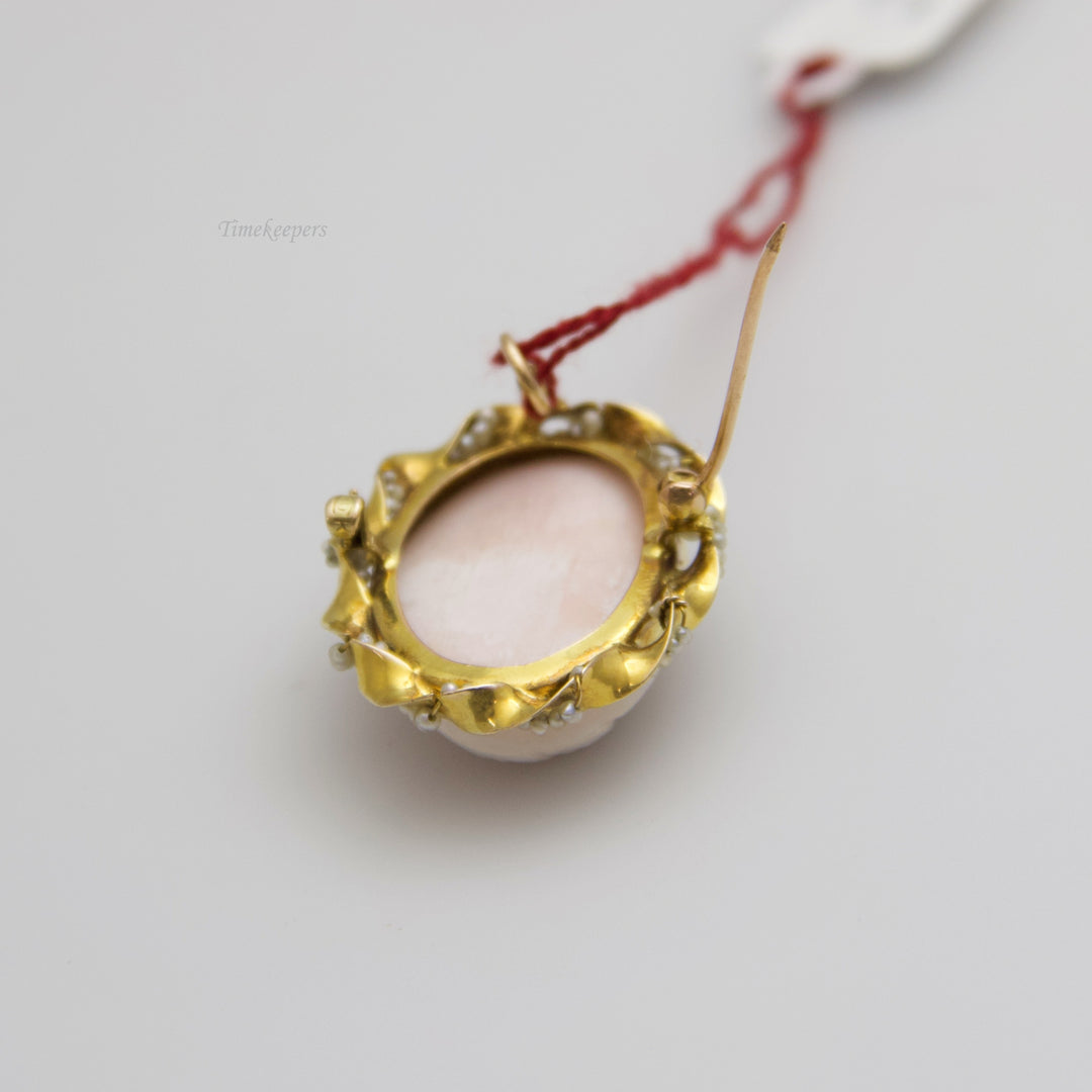 d697 Marvelous 10k Yellow Gold Cameo Brooch / Pin