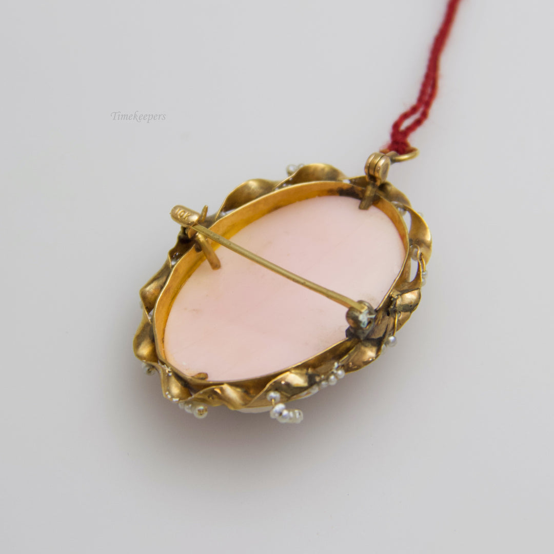 d698 Superb 10k Yellow Gold Cameo Brooch / Pin