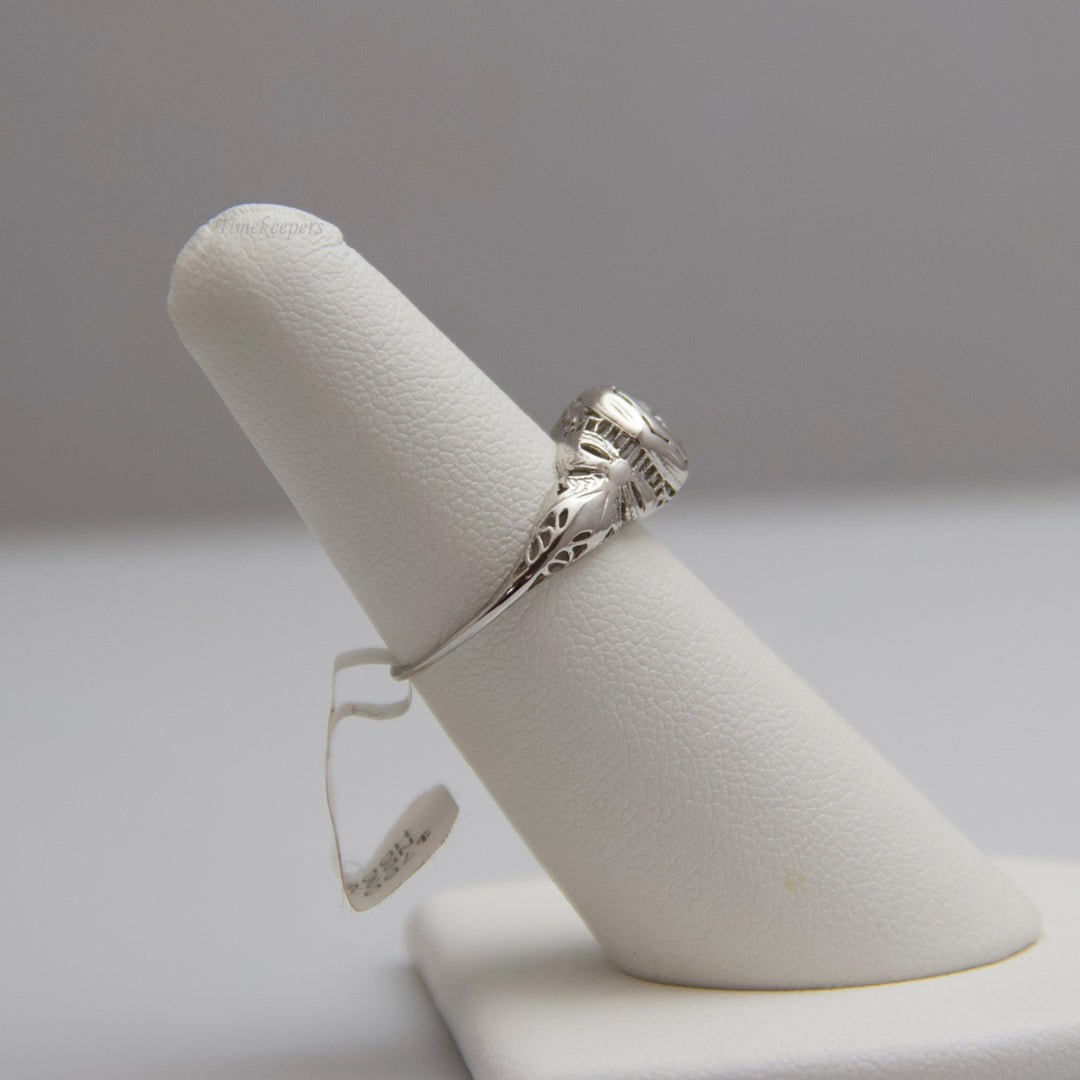 d727 Pretty 14k White Gold Diamond Engagement Ring