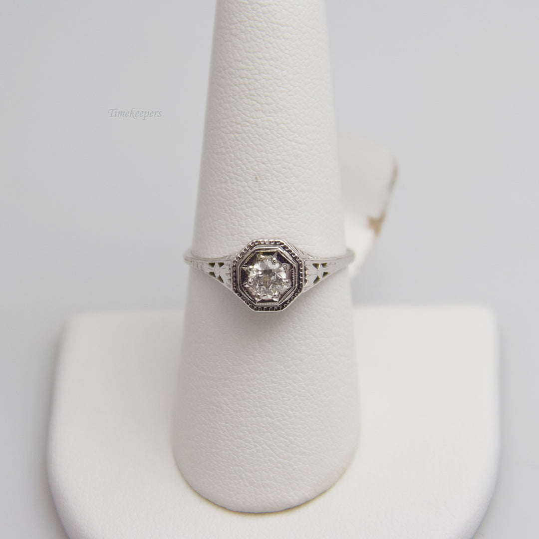 d728 14k White Gold Diamond Engagement Ring