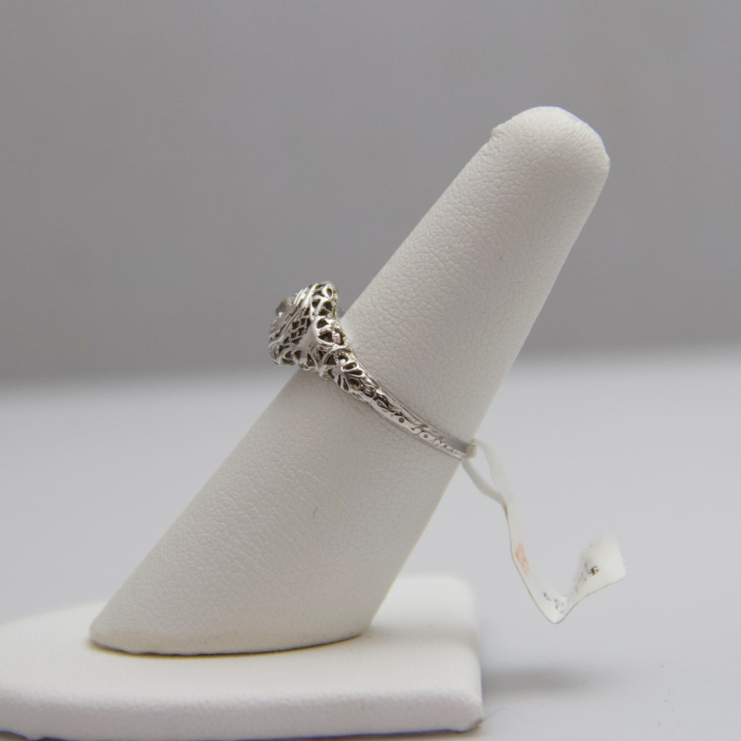 d730 Alluring 18k White Gold Diamond Engagement Ring