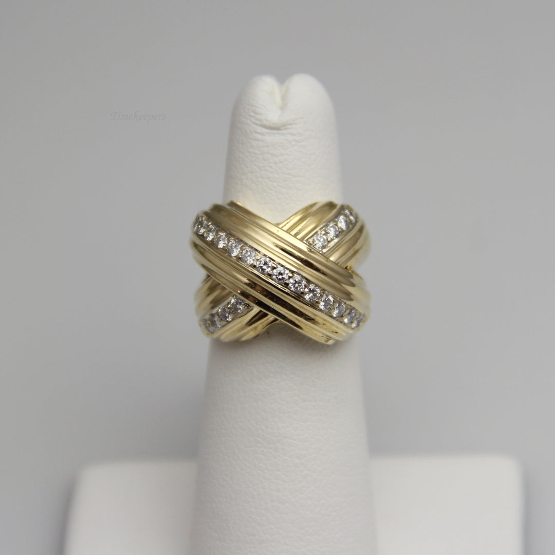 d734 Unique 14k Yellow Gold Diamond Ring