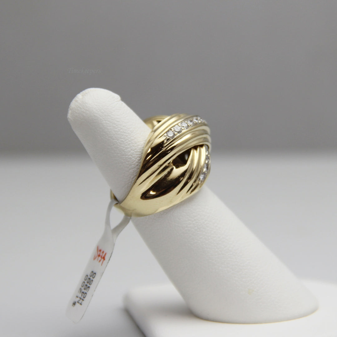 d734 Unique 14k Yellow Gold Diamond Ring