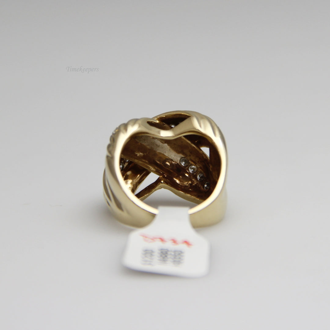 d734 Unique 14k Yellow Gold Diamond Ring