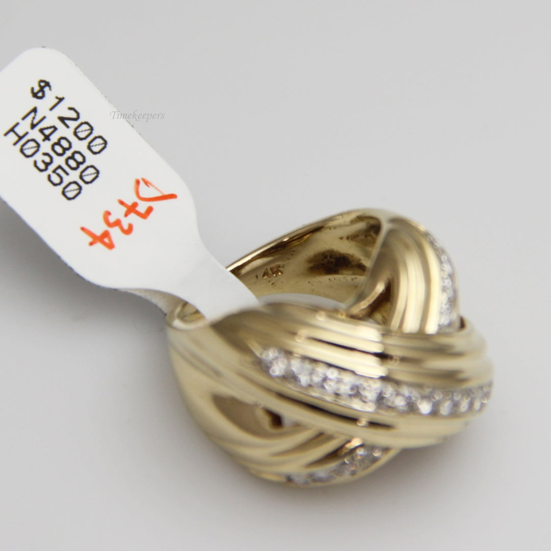 d734 Unique 14k Yellow Gold Diamond Ring