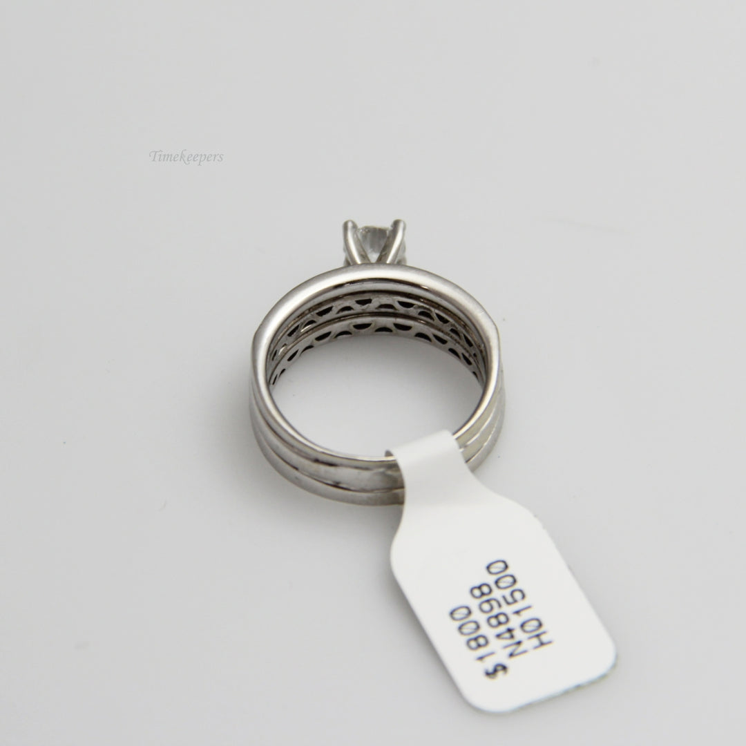 d757 14k White Gold Diamond Wedding Set