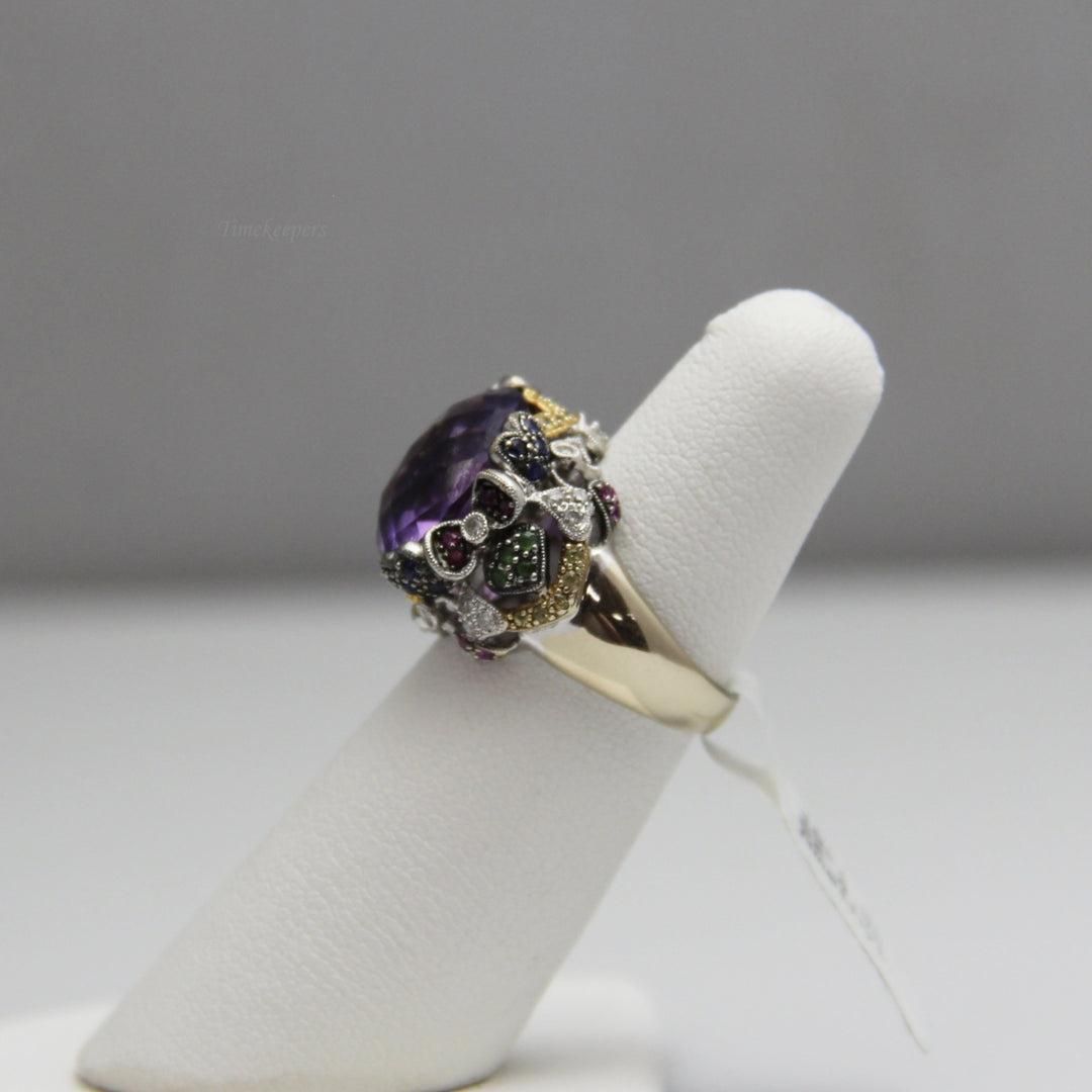 d763 Gorgeous 18k White Gold Amethyst Ring