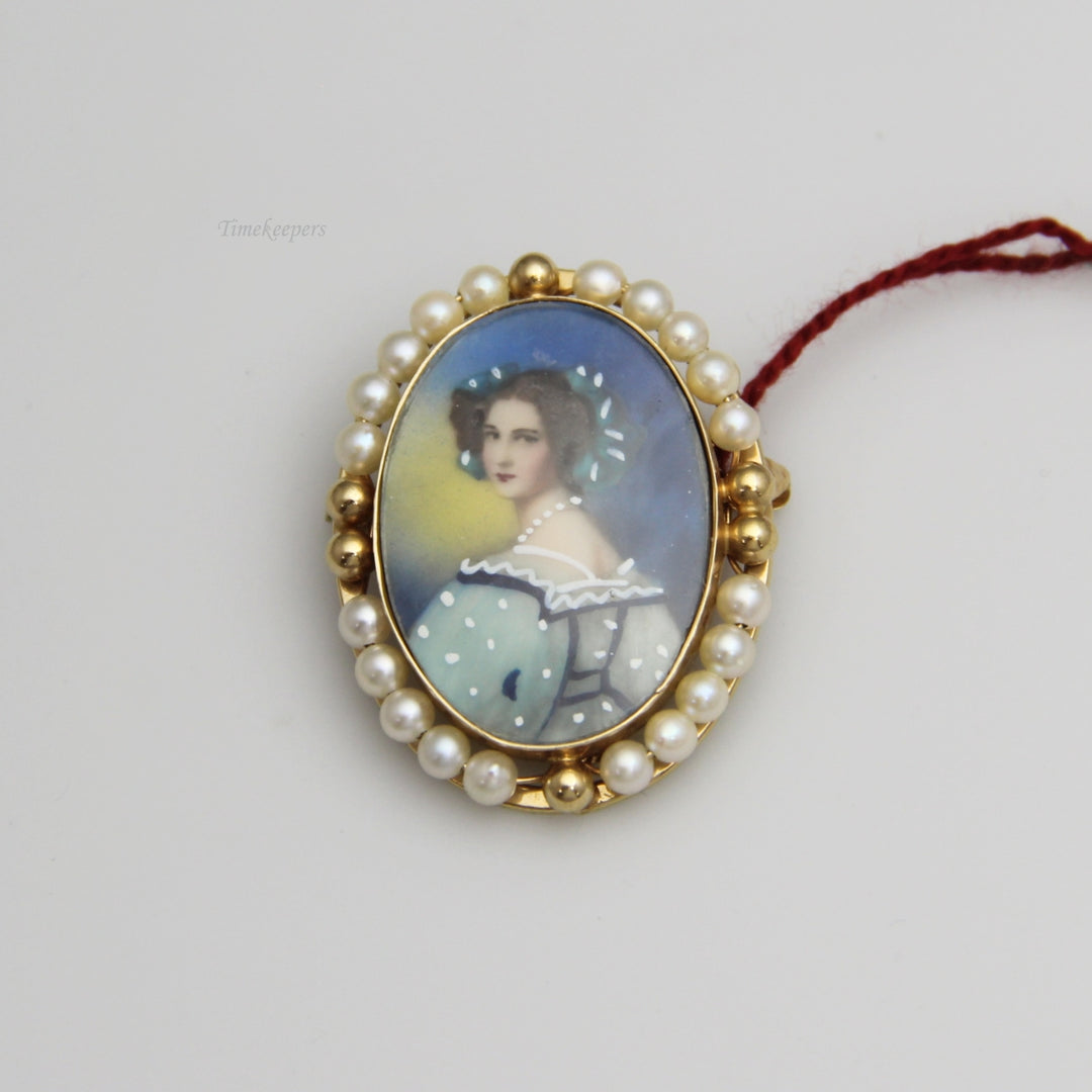 d769 Gorgeous 14k Yellow Gold Lady Brooch