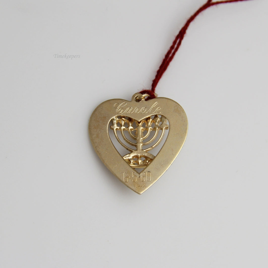 d770 Pretty 14k Yellow Gold Heart Pendant