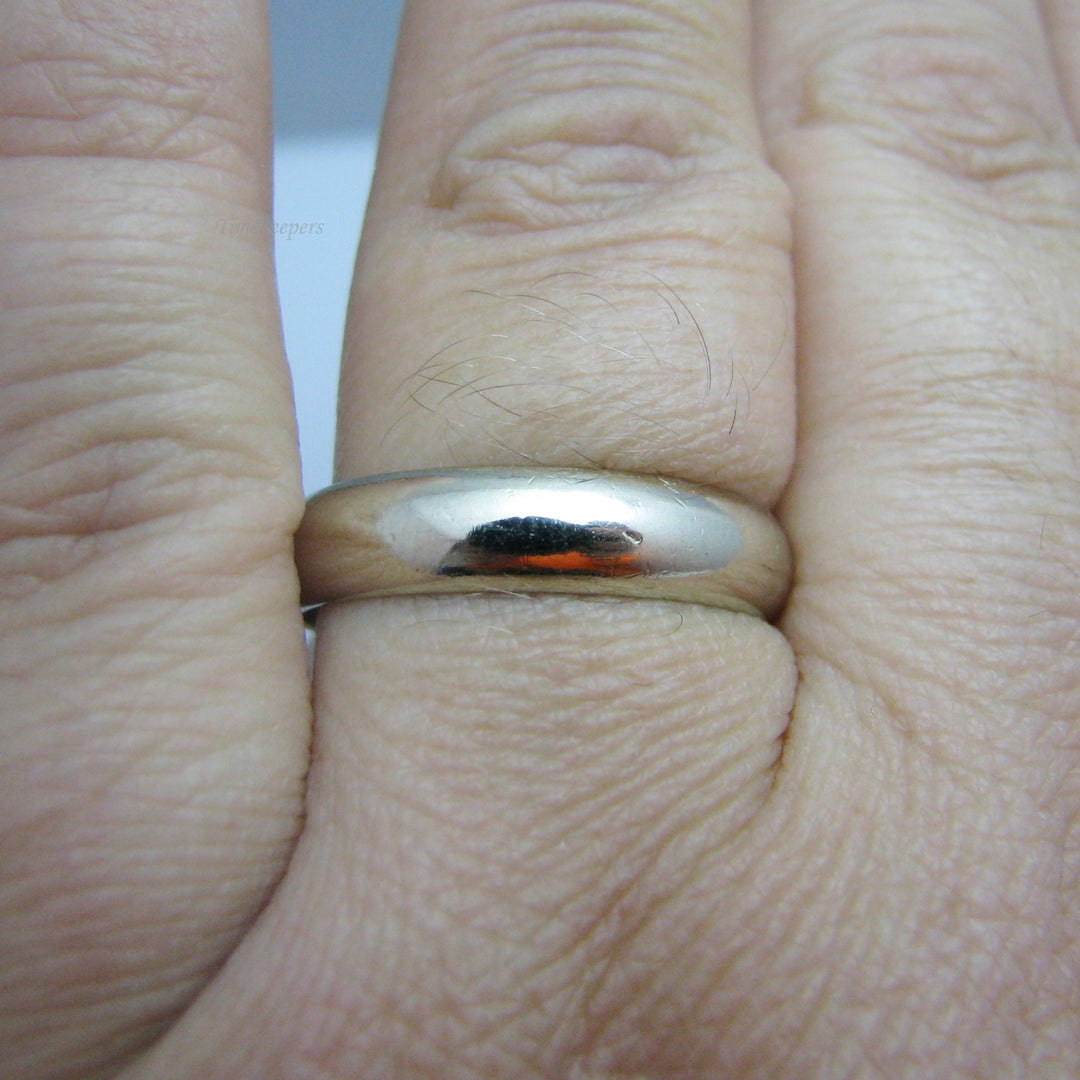 d791 Shiny Unisex 5mm 14kt White Gold Wedding Band