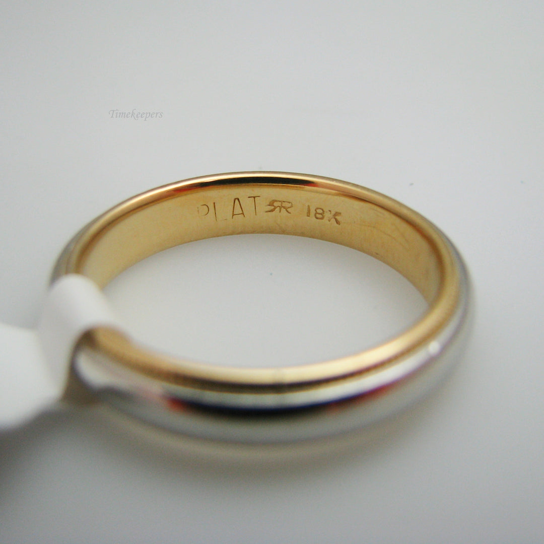 d793 Elegant Platinum &amp; 18k Yellow Gold Wedding Band