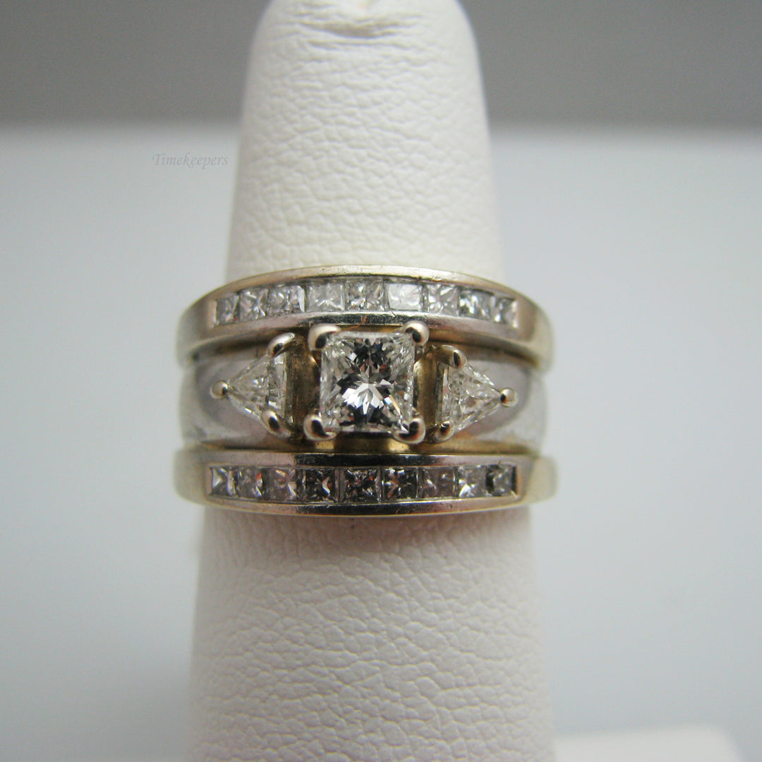 d797 Beautiful 14kt Two Tone Diamond Wedding Set