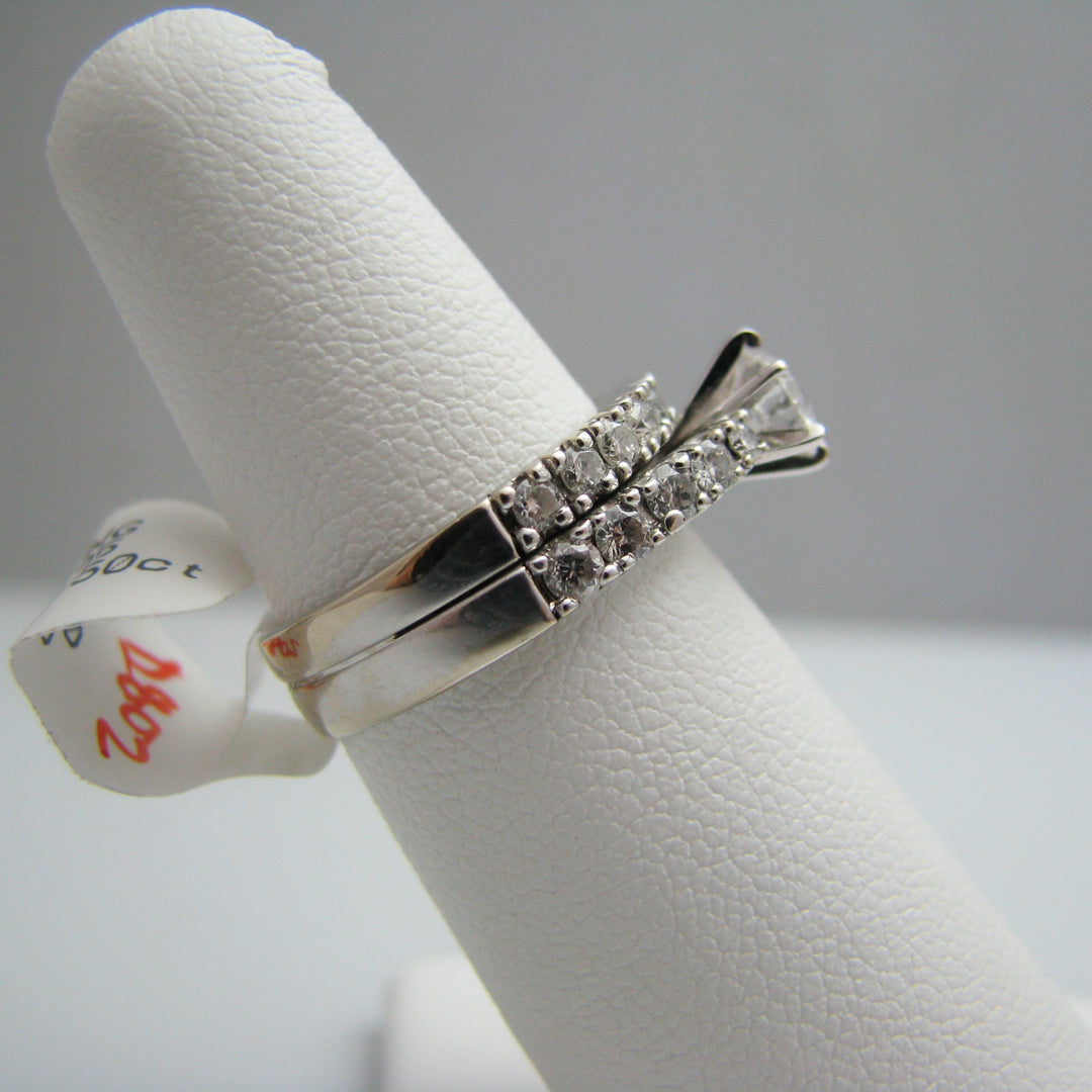 d802 Brilliant 14k White Gold Diamond Wedding Set
