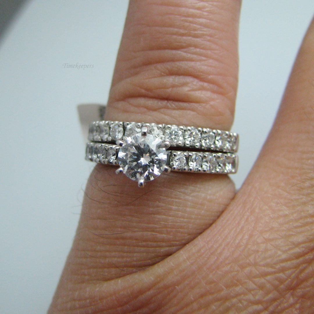 d802 Brilliant 14k White Gold Diamond Wedding Set