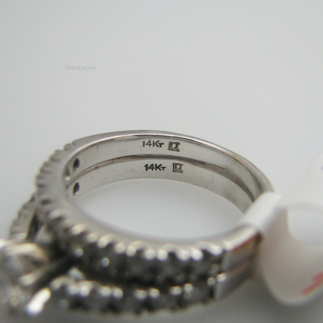 d802 Brilliant 14k White Gold Diamond Wedding Set