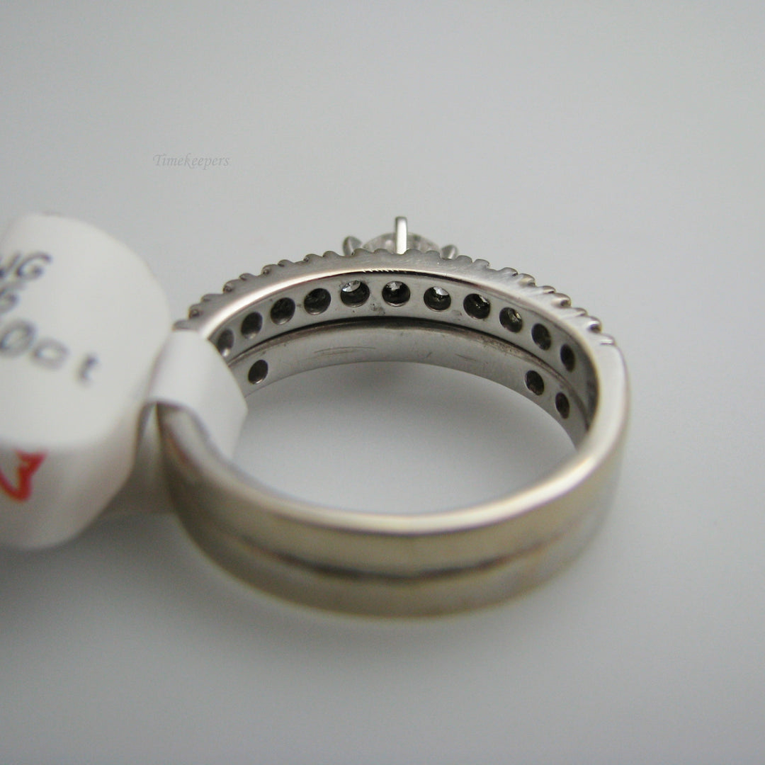 d802 Brilliant 14k White Gold Diamond Wedding Set