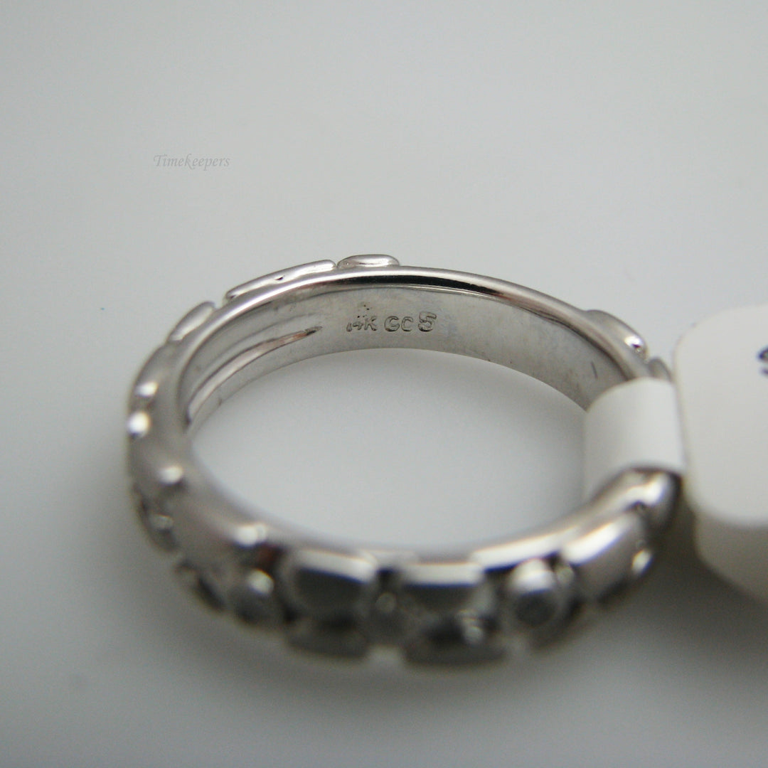 d814 Gorgeous 14k White Gold Diamond Wedding Band