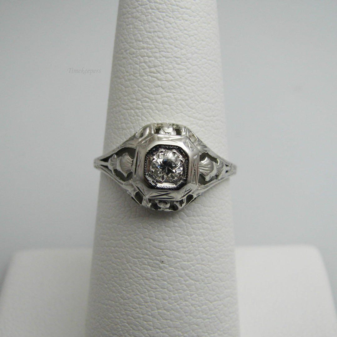 d845 Beautiful 20k White Gold Diamond Engagement Ring